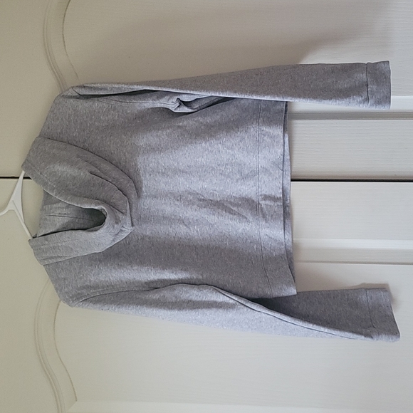 Adidas size large 16/18 gray and pink midriff hooded sweater - Picture 3 of 3